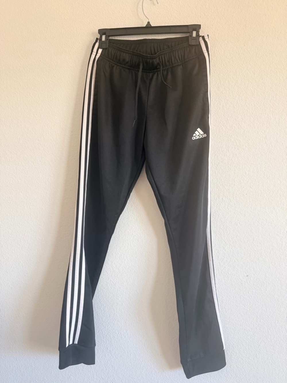 adidas Black Jogger Pants with White Side Stripes